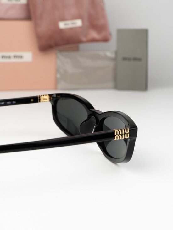 Miu Miu Women Sunglasses Black Grey Rectangle MUA06S 16K08Z NEW AUTHENTIC main image 5